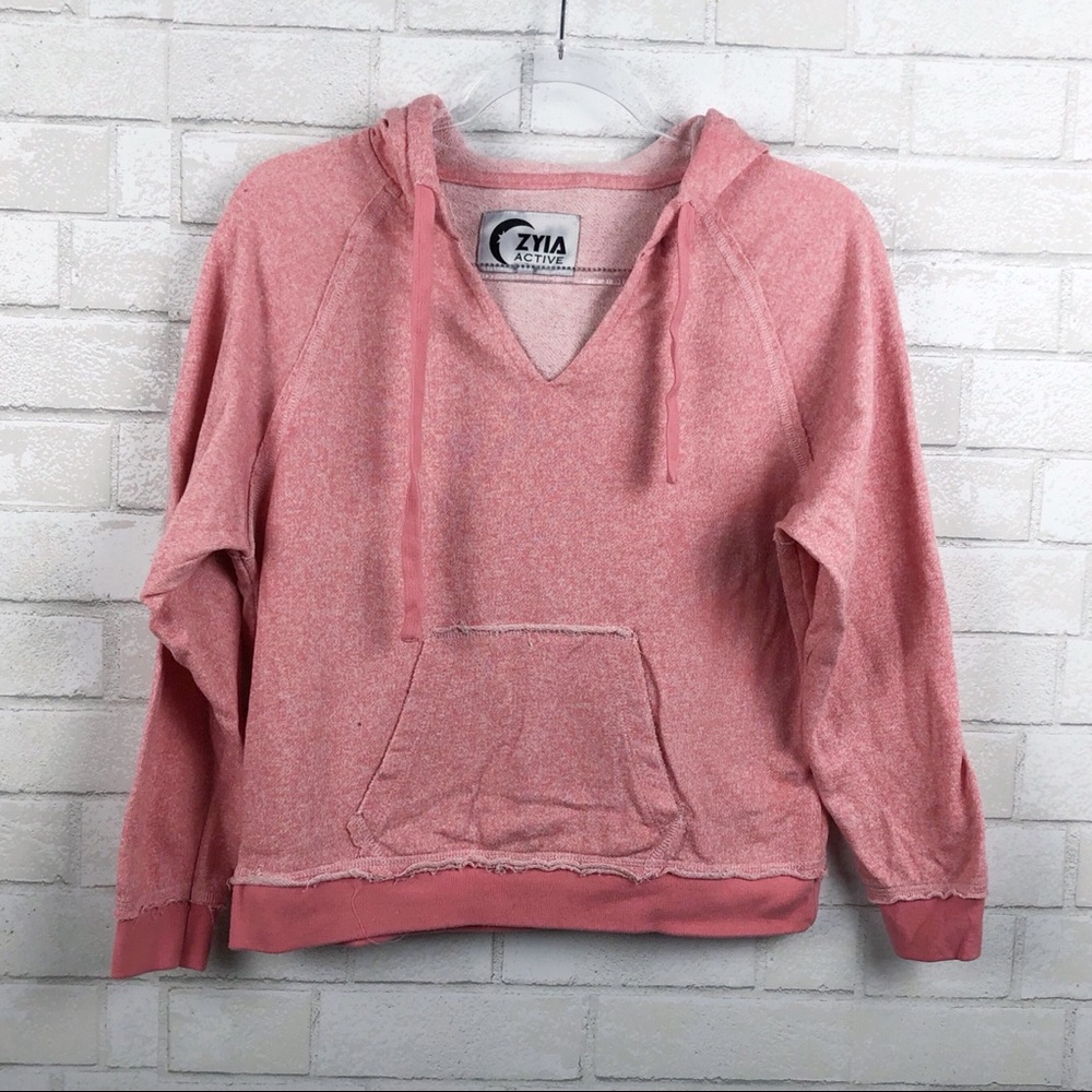 Zyia Active Beach Hoodie in Heathered Pink Women's Size Small